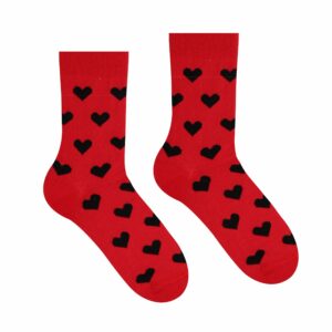 Veselé ponožky Malé srdiečka červené - Detské